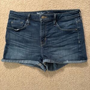 Mossimo Supply Co Blue Jean Shorts Frayed Hem